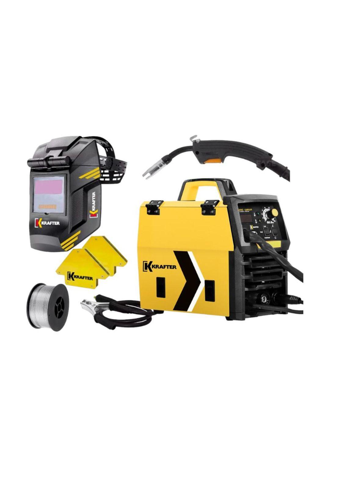 Kit Soldadora Krafter Megatex-120 Flux + Mascara Soldar + Alambre mig-0