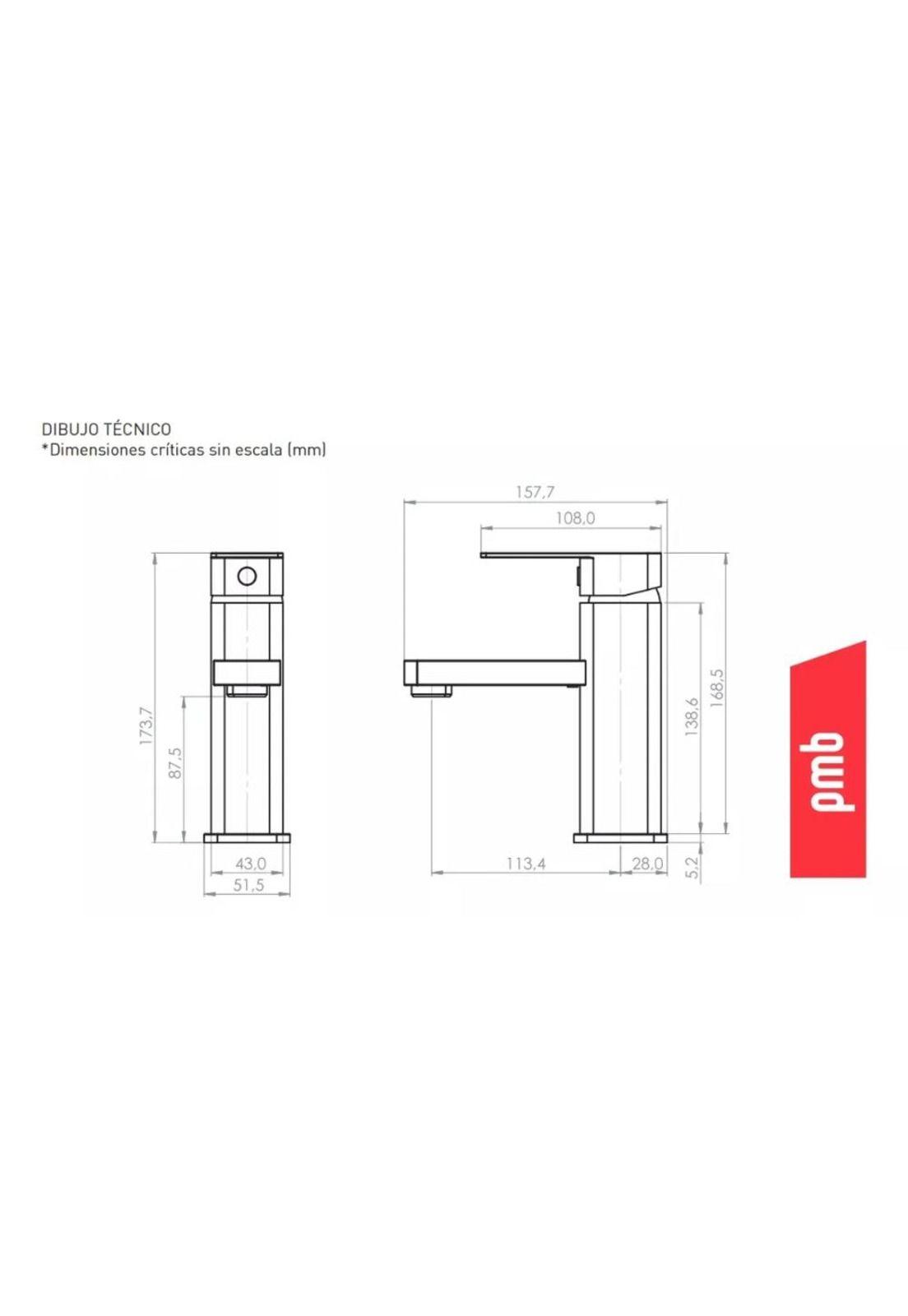 MONOMANDO LAVATORIO ALASKA PMB-3