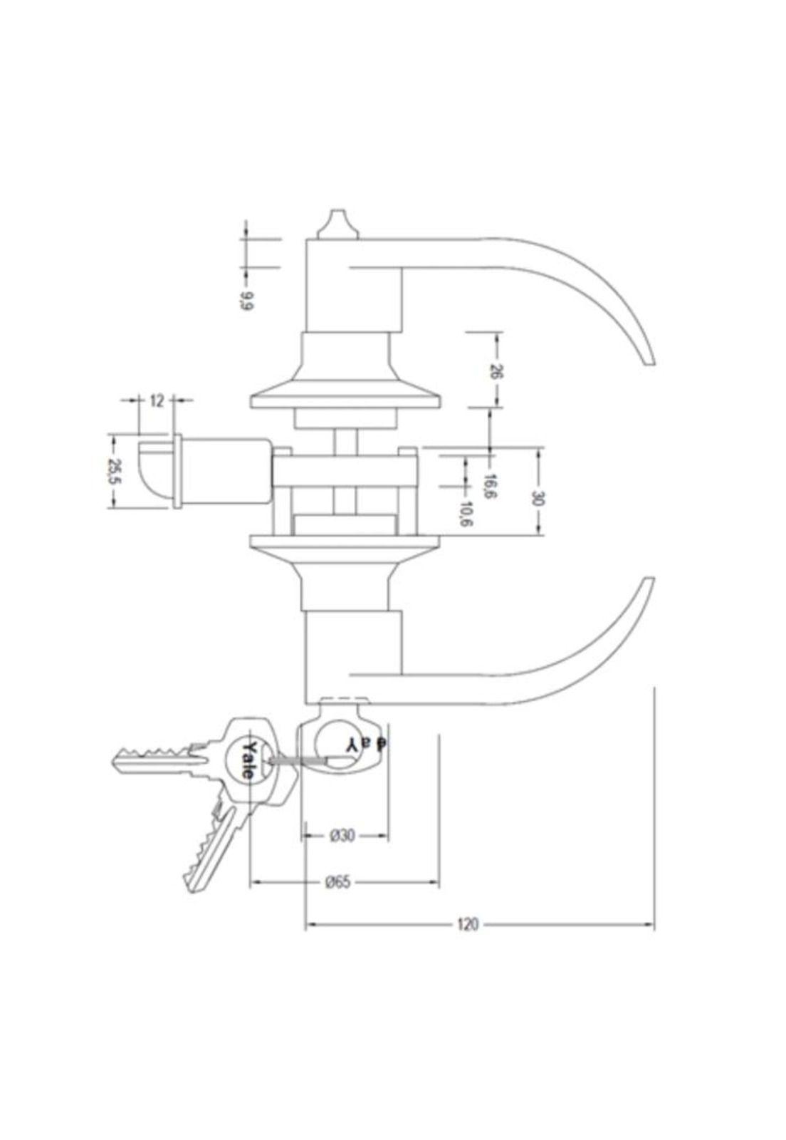 CERRADURA YALE TUBULAR Y815 OFICINA/DORMITORIO NIQUEL SATINADO(125611)-4