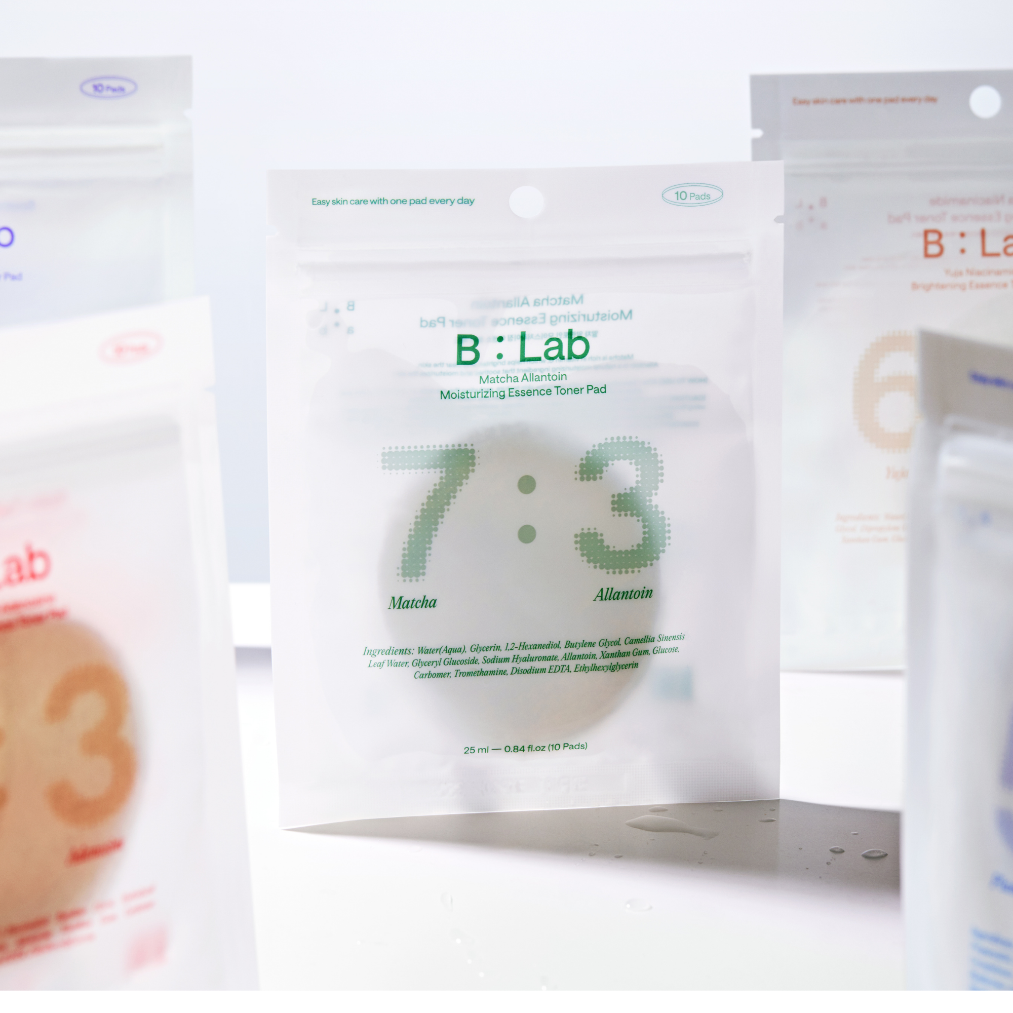 [B : Lab] 7:3 Matcha Allantoin Moisturizing Essence Toner Pad 10ea-2