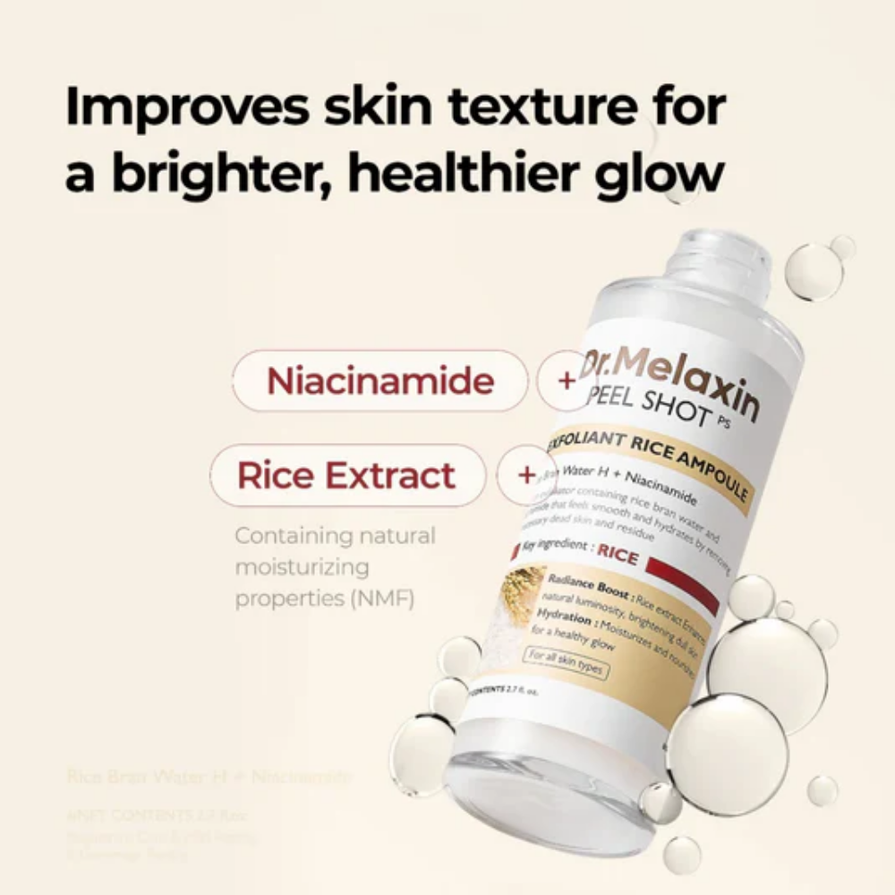 Dr Melaxin Peel Shot Exfoliating White Rice Ampoule 80ml-3