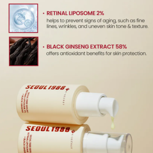 K SECRET SEOUL 1988 Serum Retinal Liposome 2 Black Ginseng 30ml-4