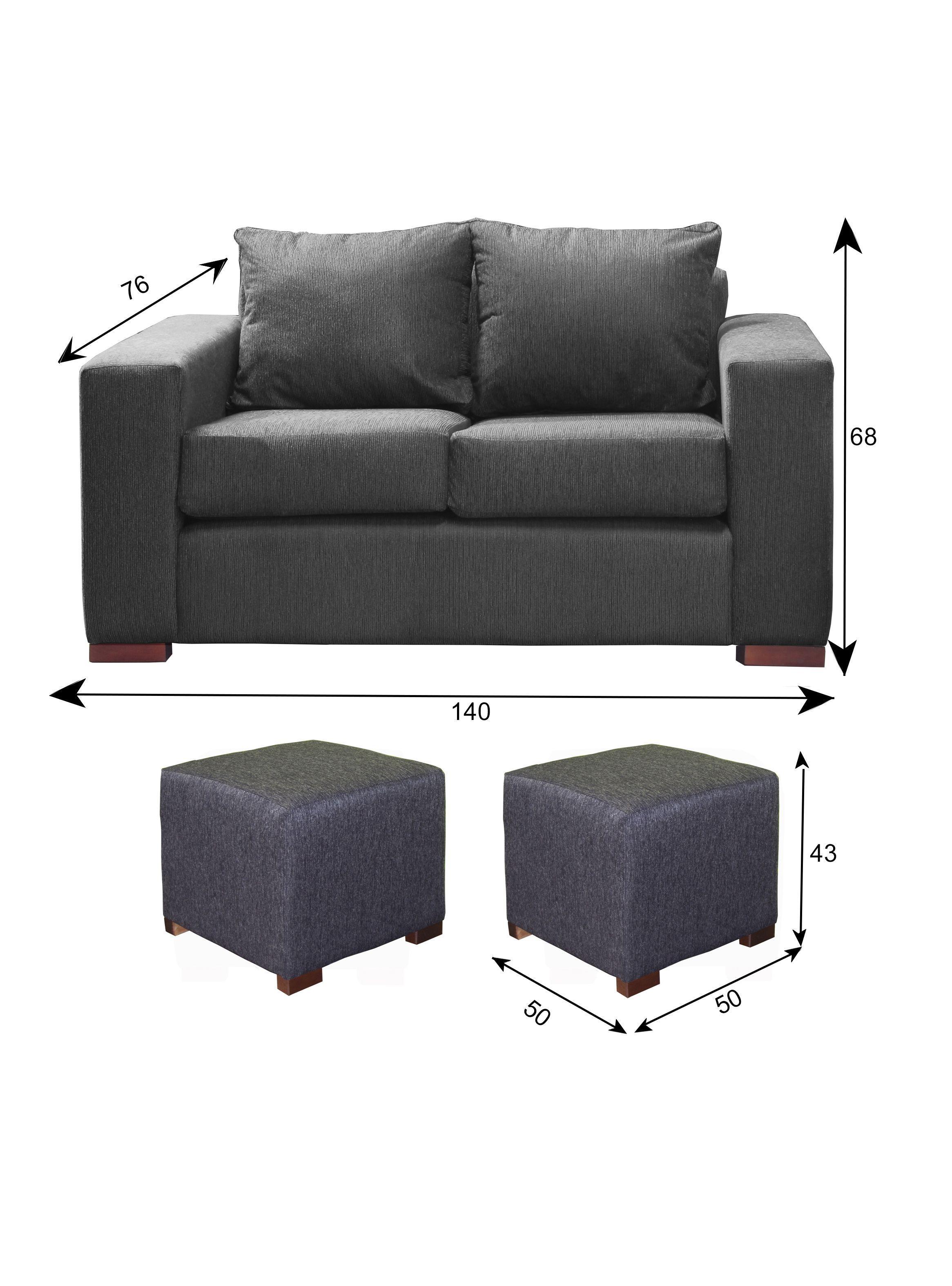 Sofa Cedric 2 Cuerpos + 2 Pouf Marengo-2