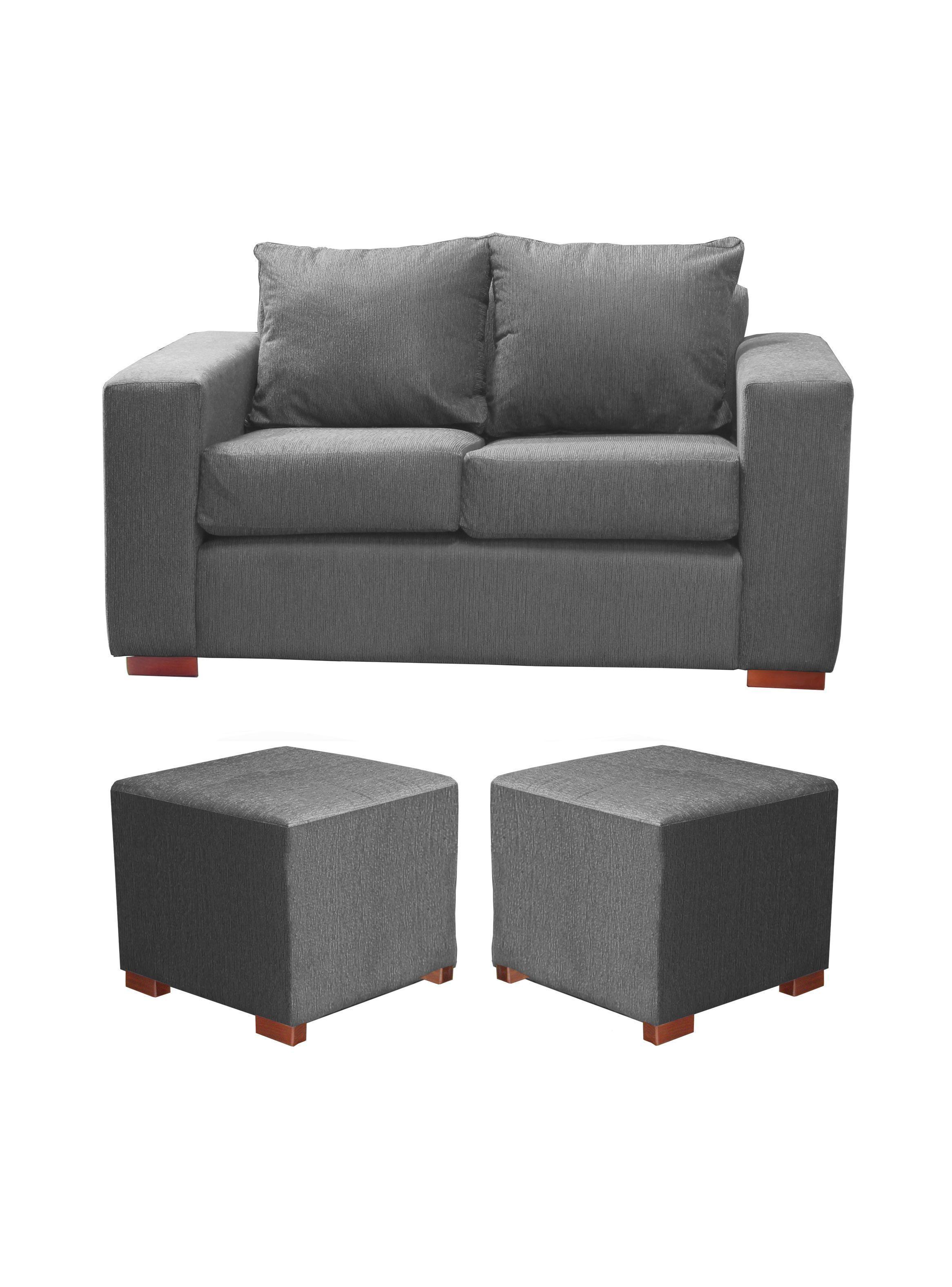 Sofa Cedric 2 Cuerpos + 2 Pouf Marengo-1