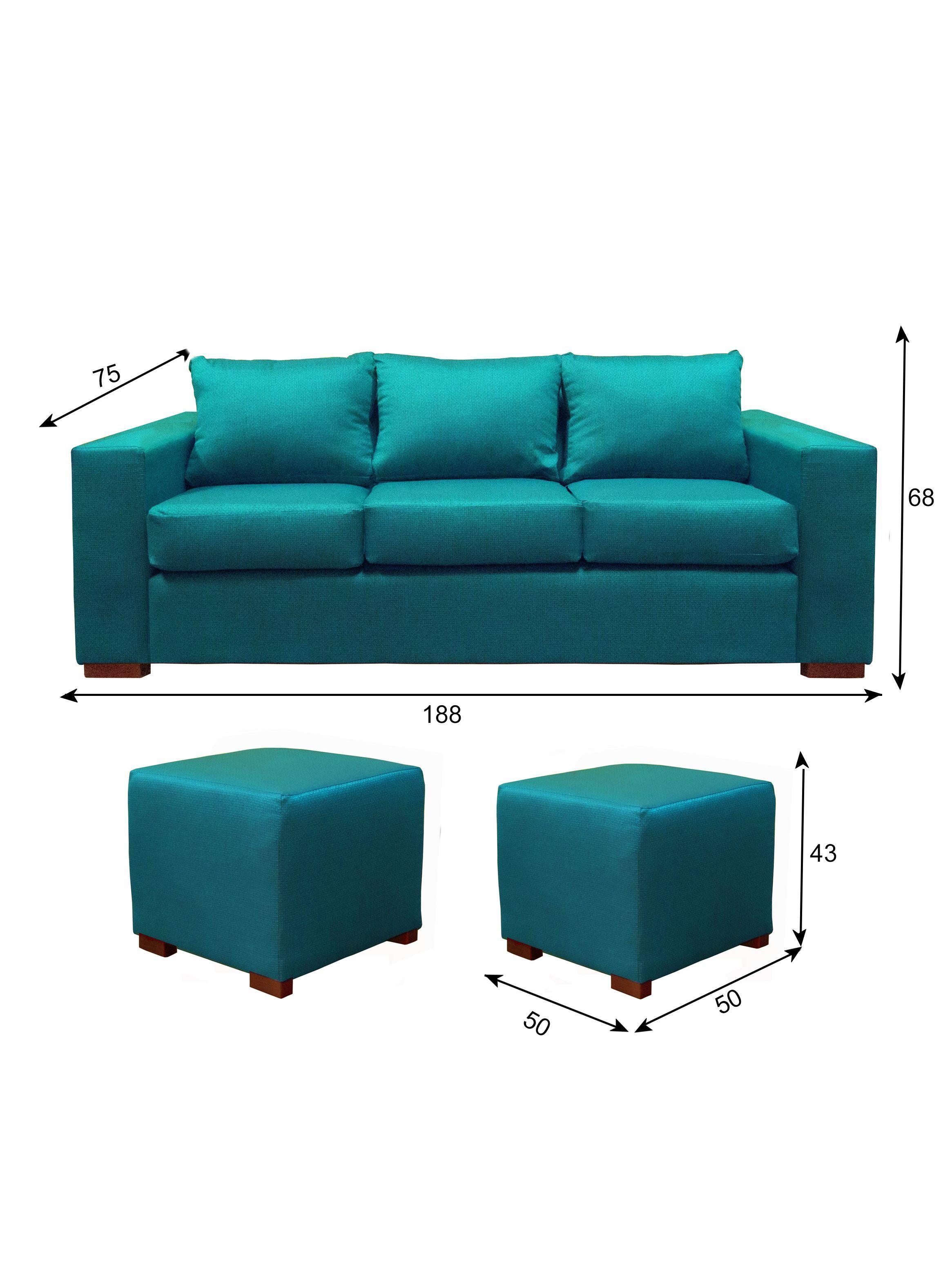 Sofa Cedric 3 Cuerpos + 2 Pouf Calipso-2