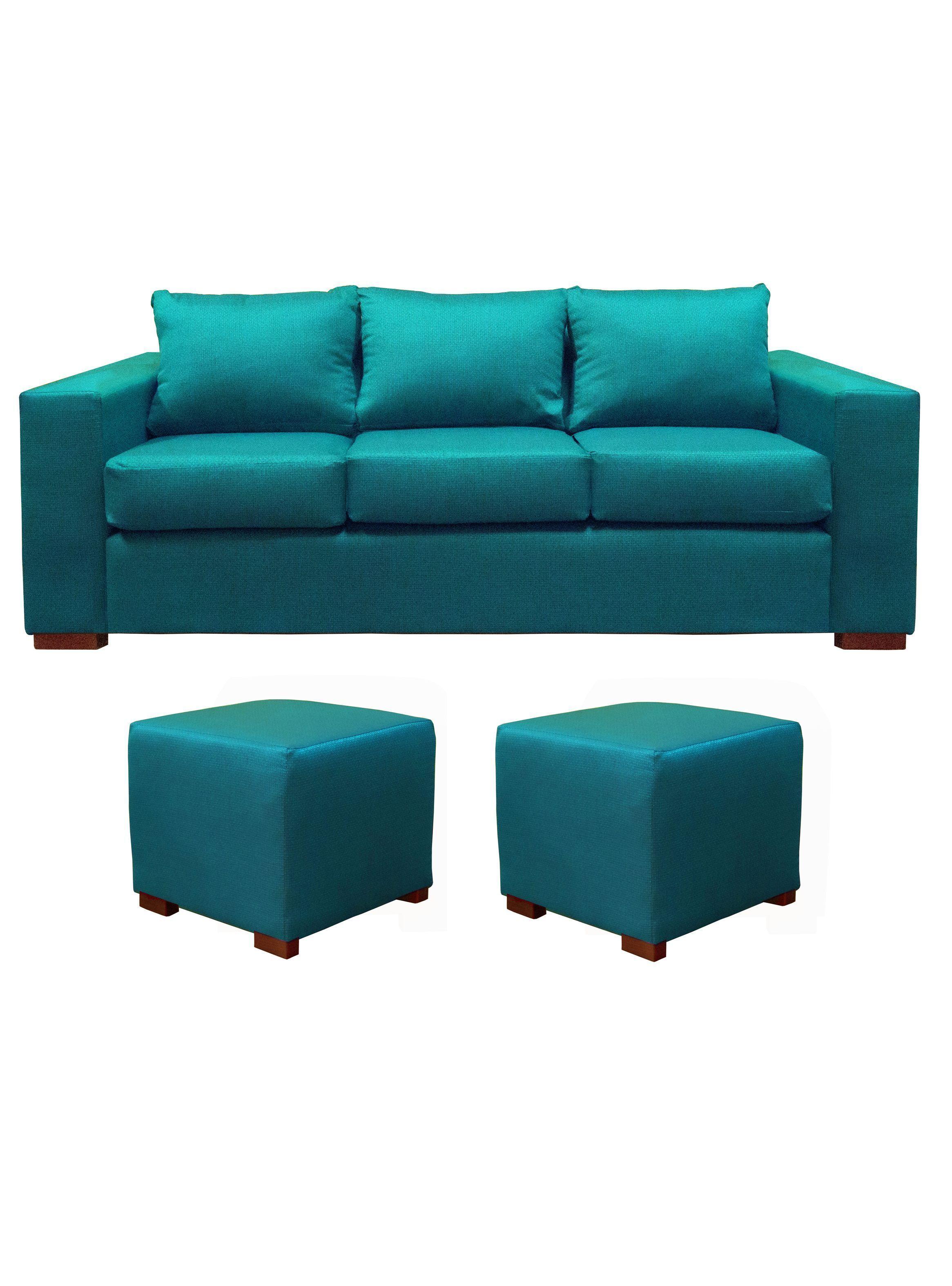 Sofa Cedric 3 Cuerpos + 2 Pouf Calipso-1