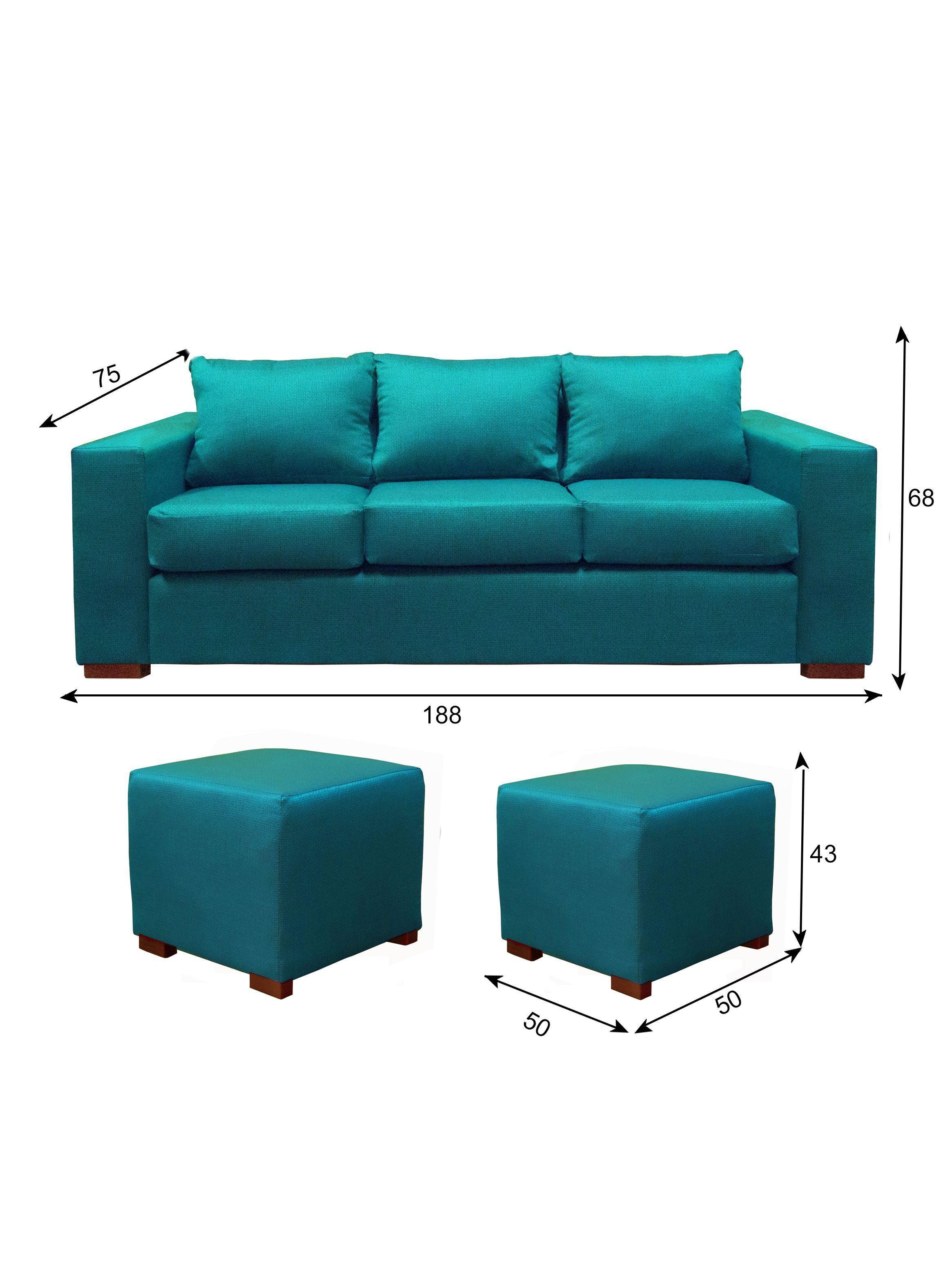 Sofa Cedric 3 Cuerpos + 2 Pouf Calipso-2