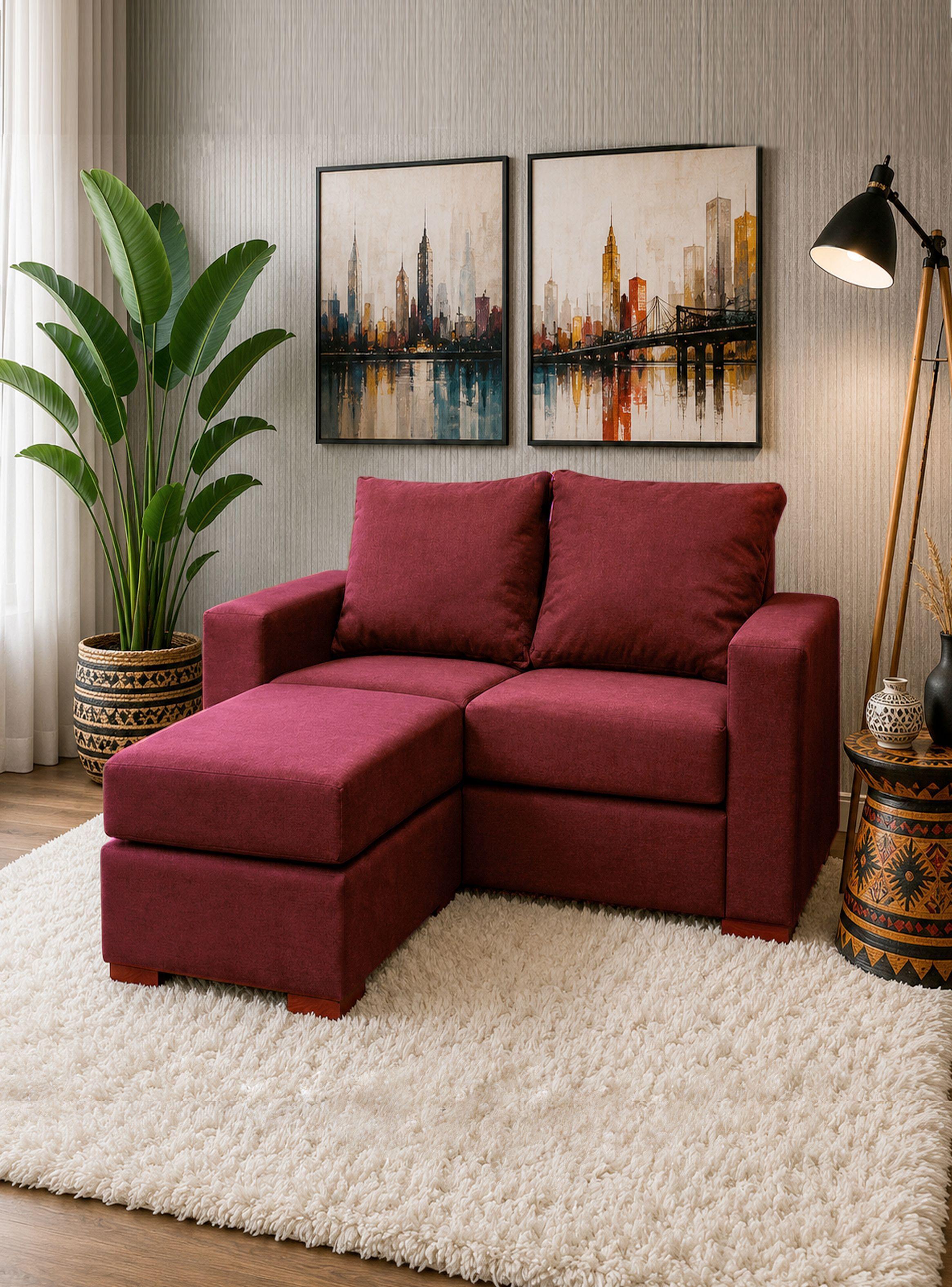 Sofa Seccional Lena 2 cuerpos Rojo intercambiable -0