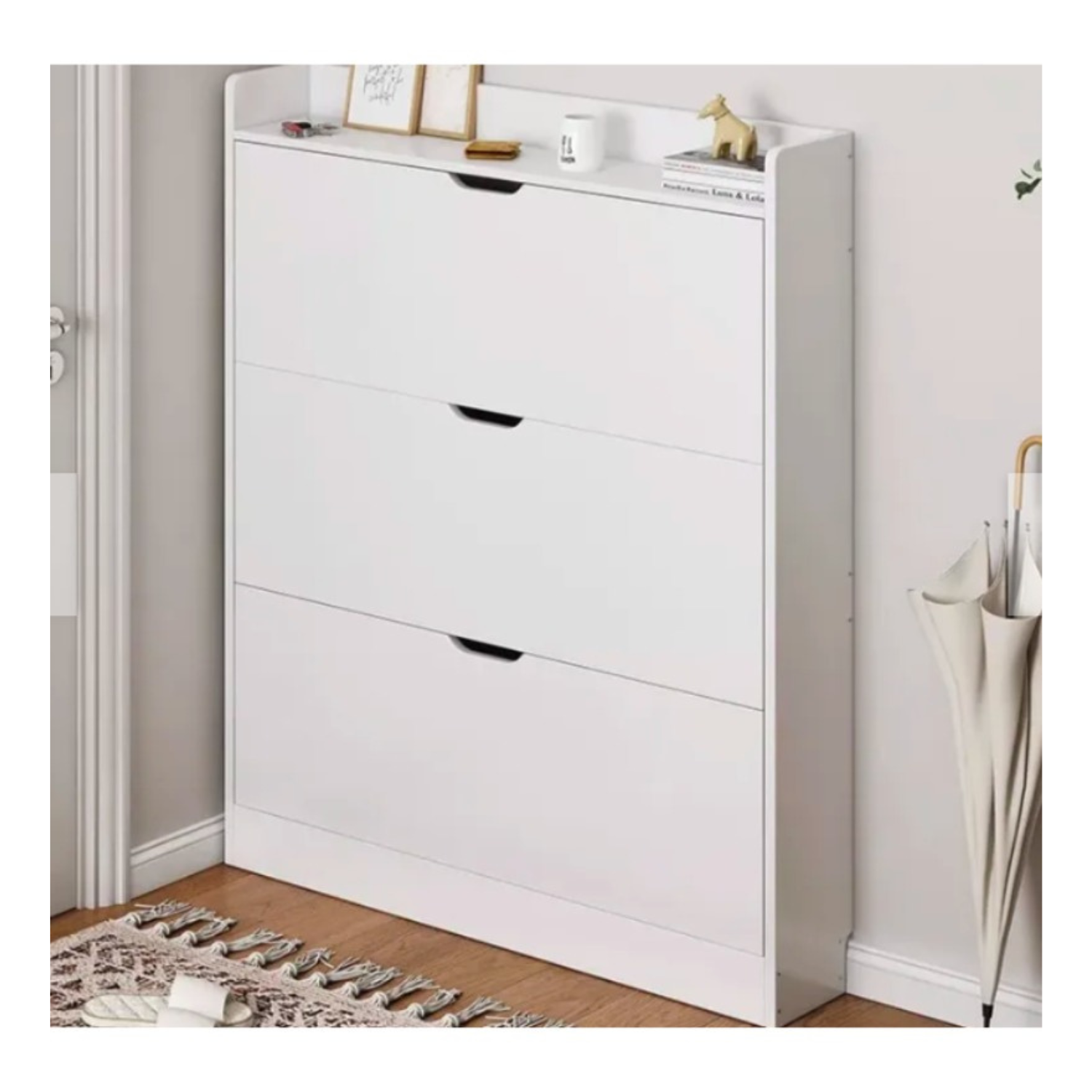 Zapatero Organizador De Entrada Moderno Blanco-2