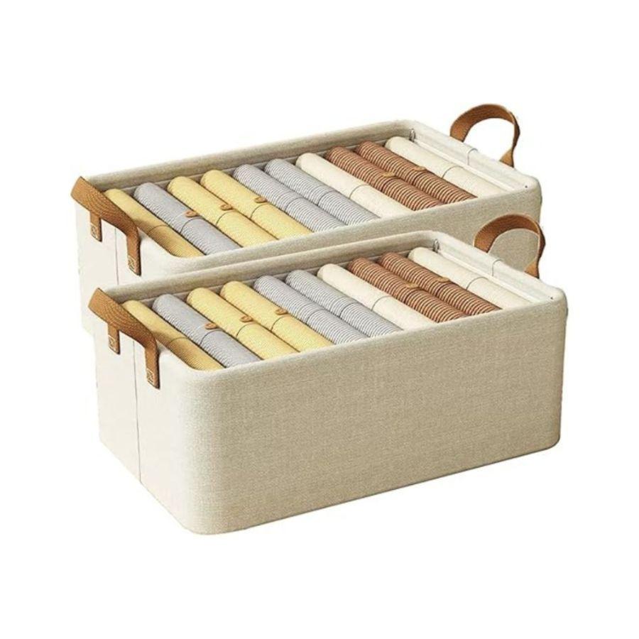 Caja X3 Plegable Con Asa Cesta De Almacenamiento Estantes-2