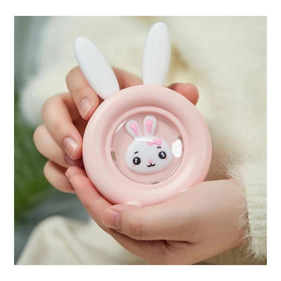 Calentador Portatil para Manos Recargable Conejito Rosa-2