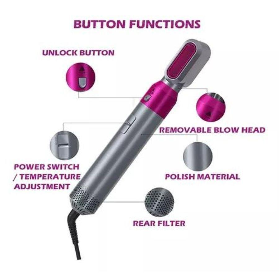 Cepillo Secador Rizador De Pelo 5 En 1 Multifuncional-1