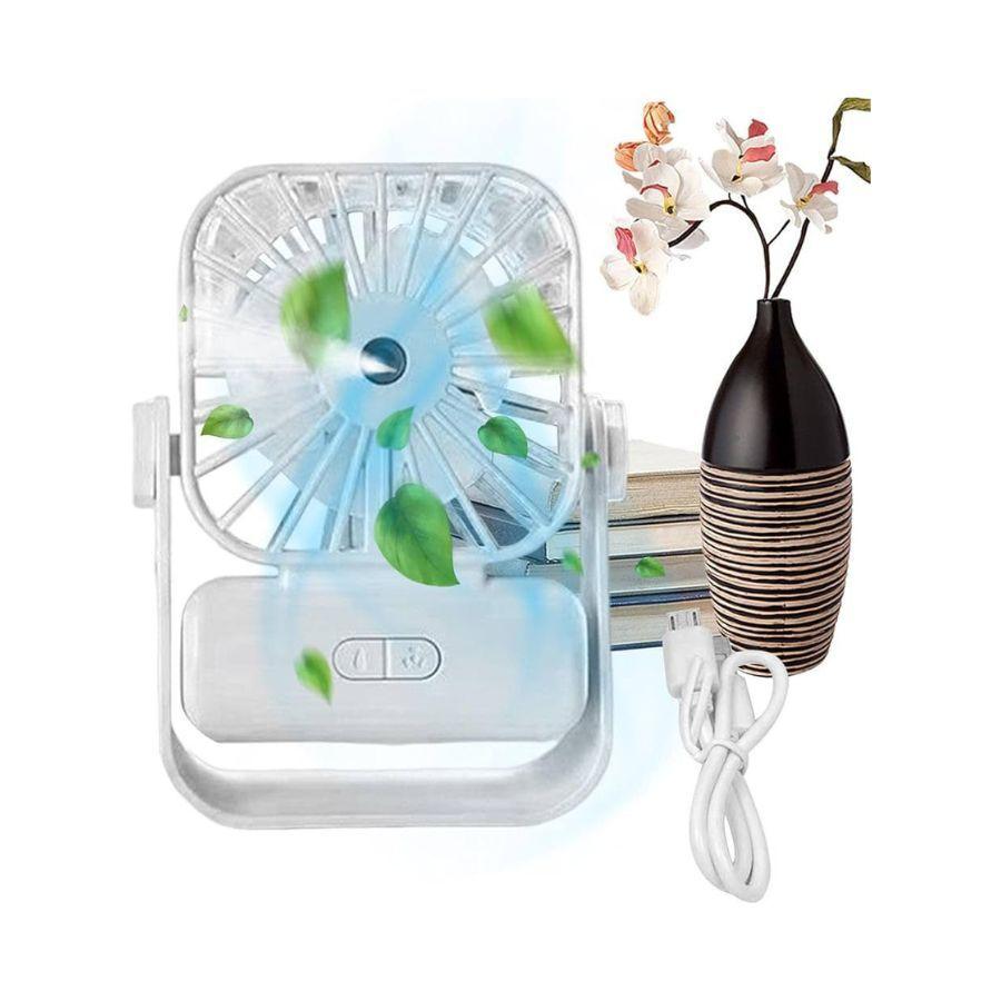 Mini Ventilador Portátil Personal Silencioso USB Recargable Blanco-3