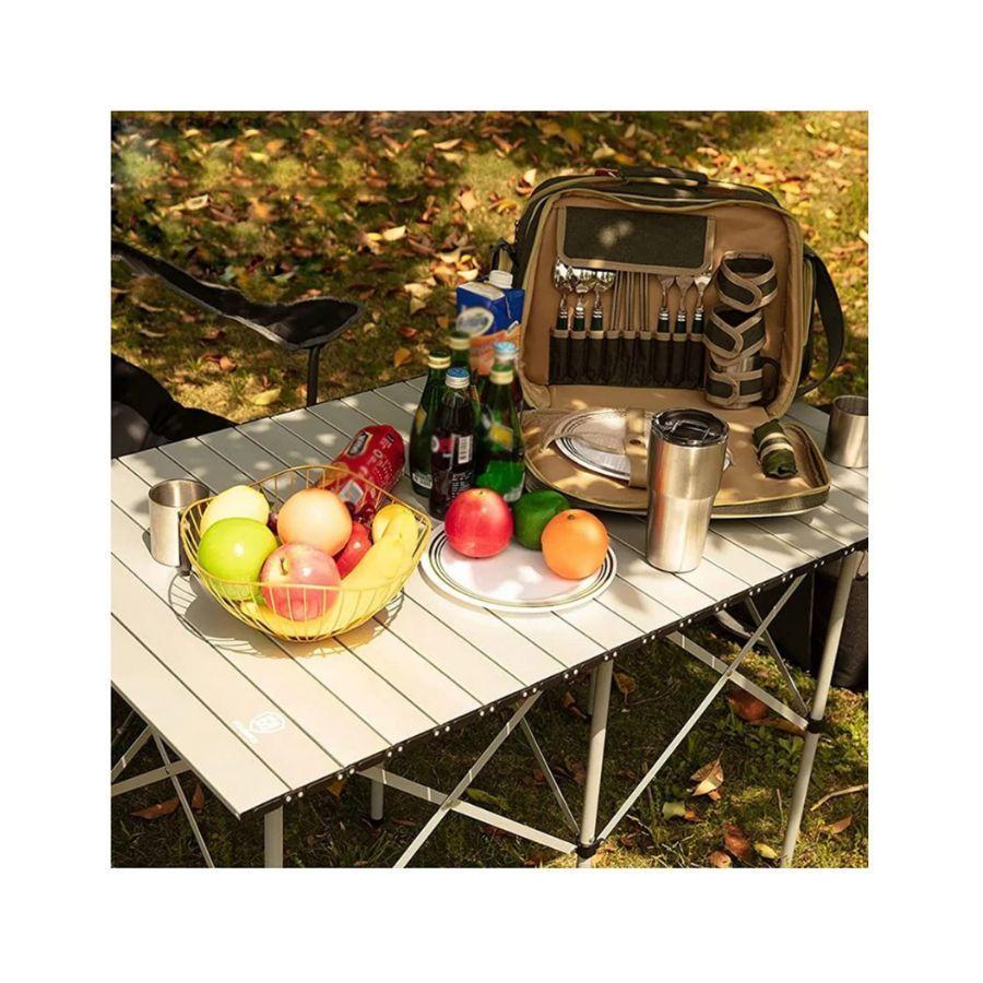Mesa Camping Plegable Portátil Metálica + Bolso-1