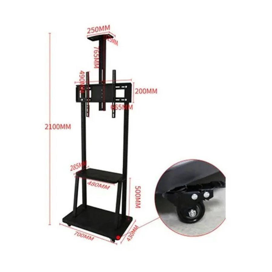 Soporte Rack Tv Base Pedestal Rueda Televisor De 32 A 70P-2
