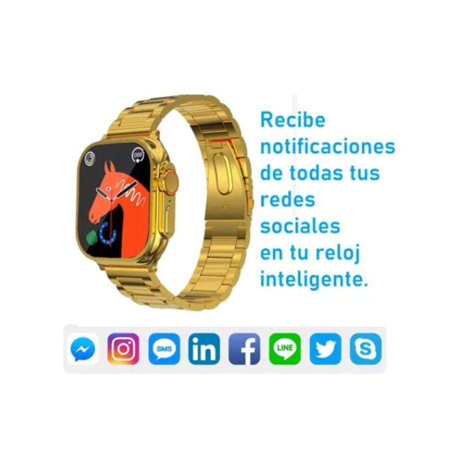 Reloj Smartwatch Inteligente X90 Ultra Max 2 Acero Dorado-2