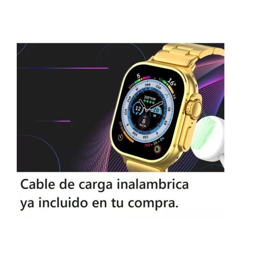 Reloj Smartwatch Inteligente X90 Ultra Max 2 Acero Dorado-3