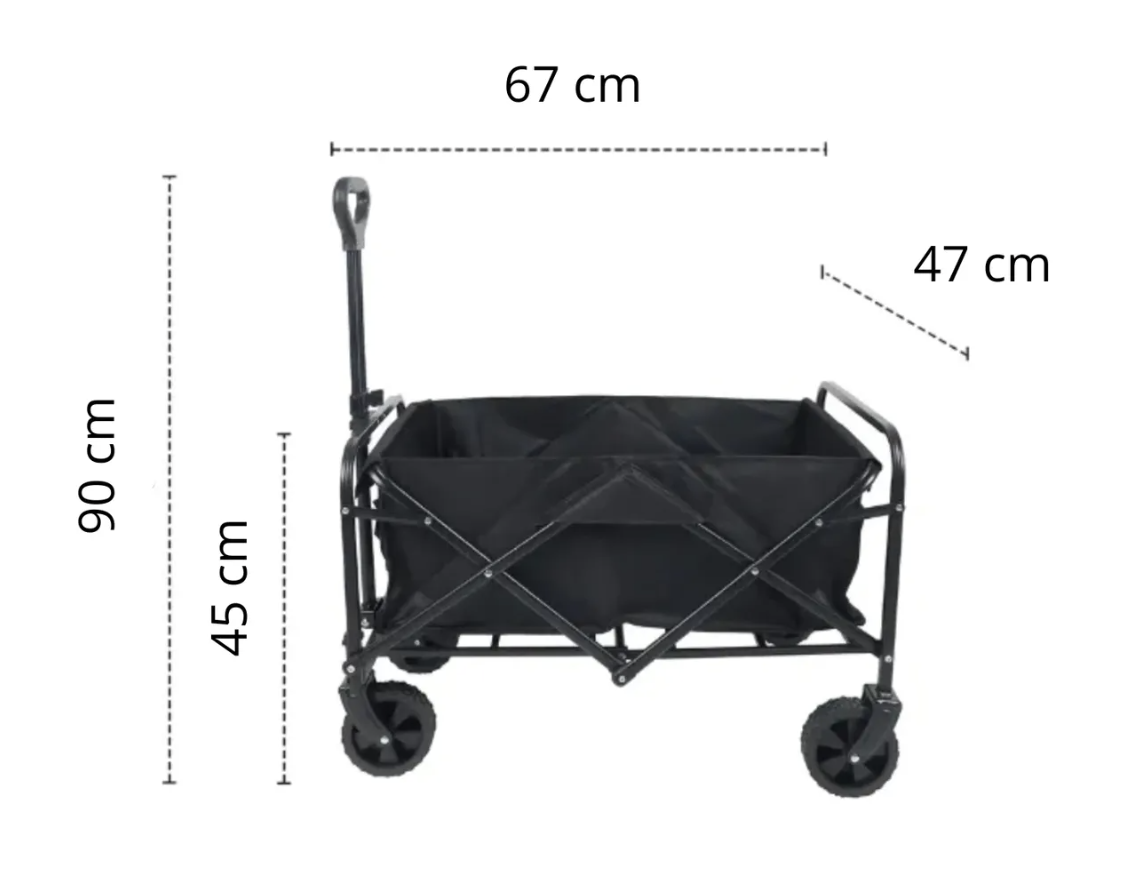Carrito Plegable Organizador Camping Verano Carga Negro -4