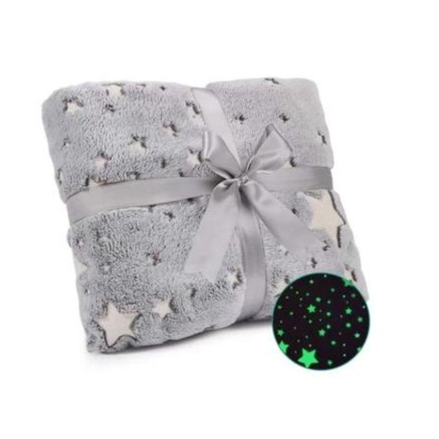 Manta Magica Luminosa Brilla En La Oscuridad 180x110cm Gris-1