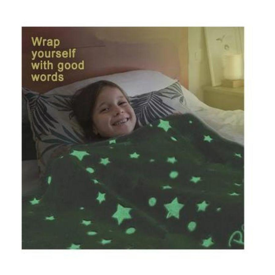 Manta Magica Luminosa Brilla En La Oscuridad 180x110cm Gris-2