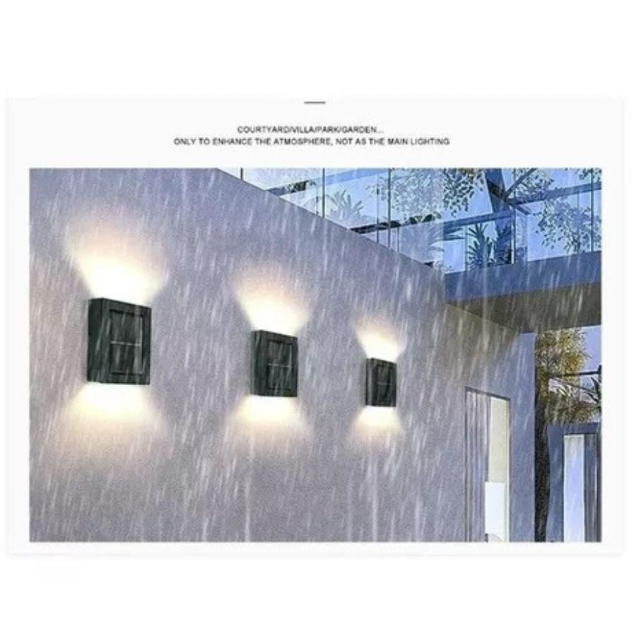Foco Aplique Solar De Pared Fotocélula Luz Led Cálida-2