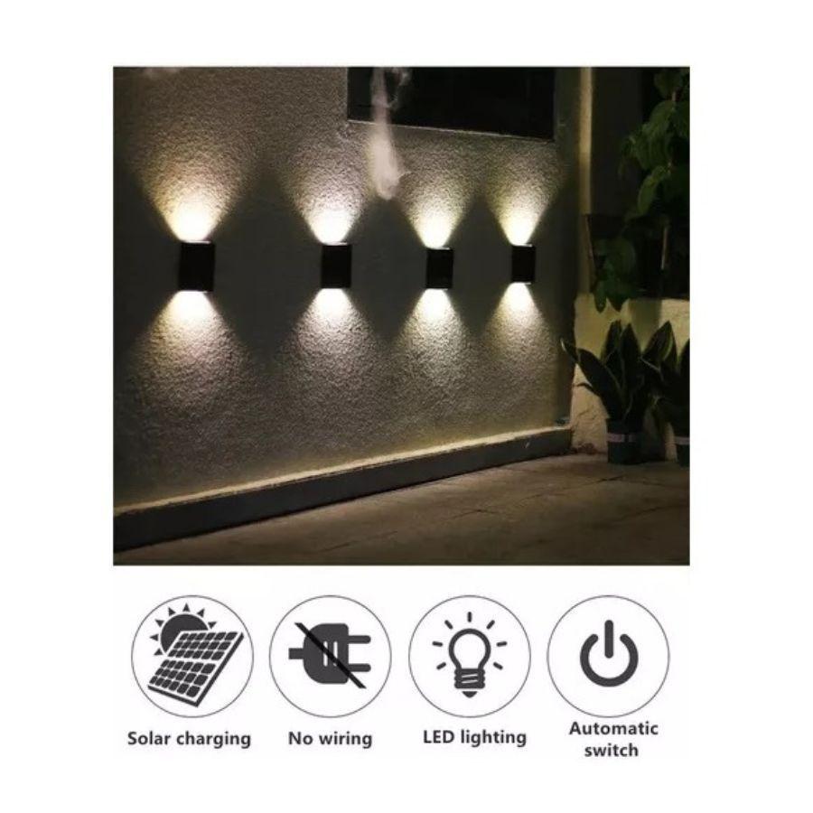 Foco Aplique Solar De Pared Fotocélula Luz Led Cálida-4