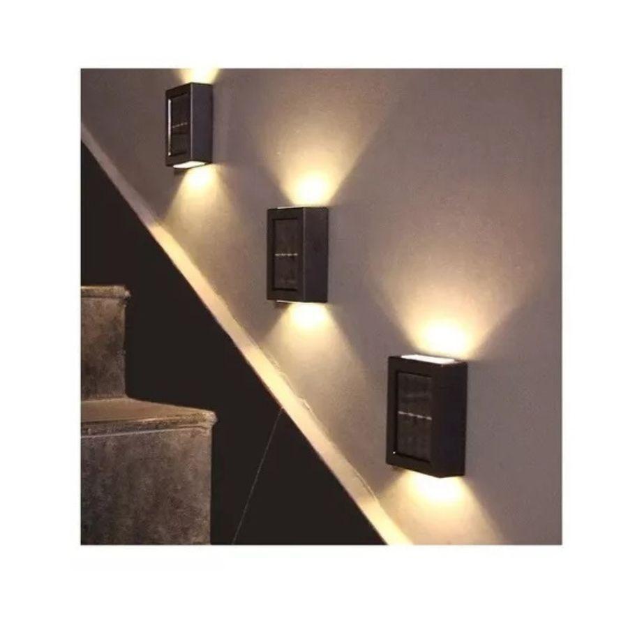 Foco Aplique Solar De Pared Fotocélula Luz Led Cálida-5