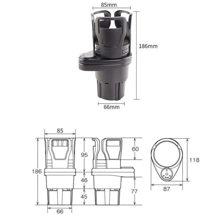 Portavasos para Auto Multifuncional 2 en 1-5
