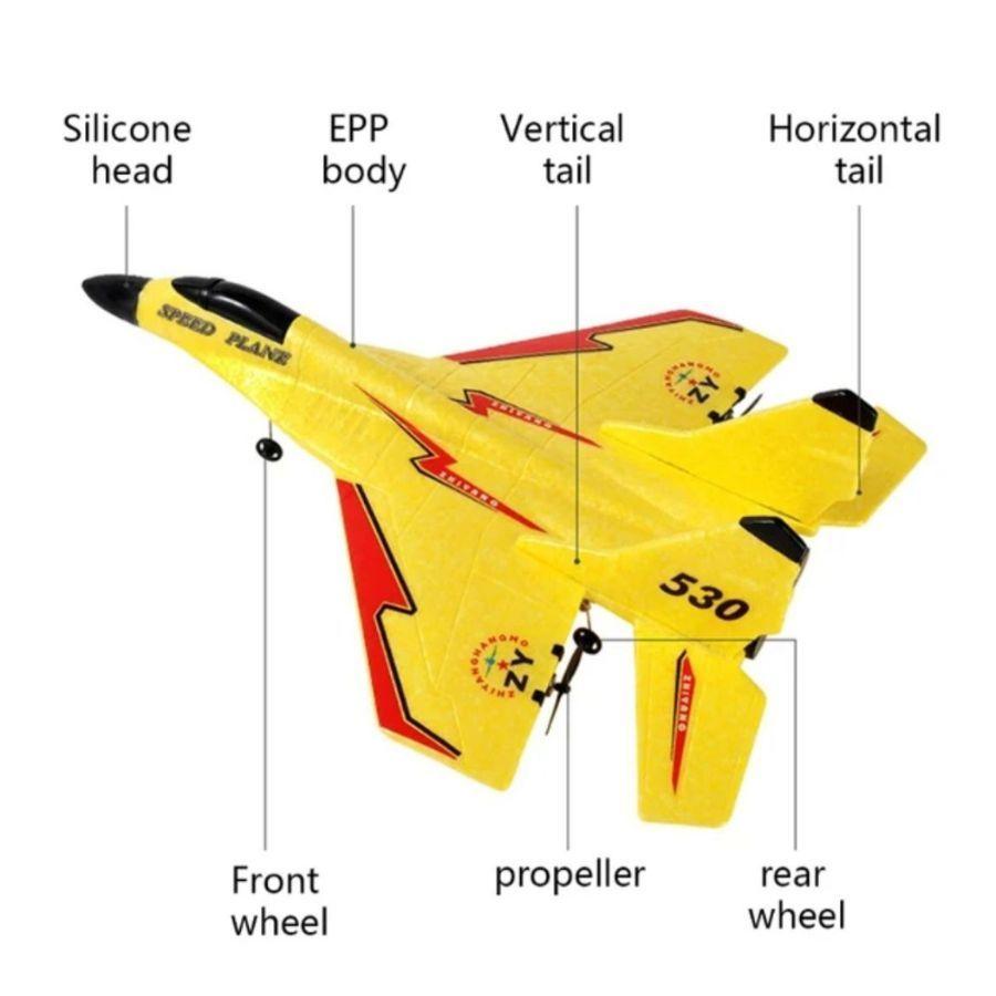 Avión Planeador Acrobático Teledirigido Control Remoto Rojo-3
