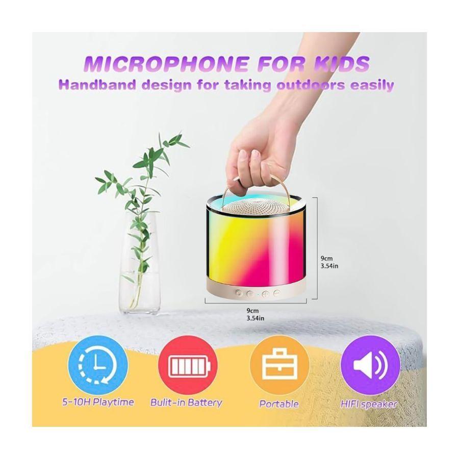 Mini Parlante Con Micrófono Portátil Karaoke Rgb K52-3
