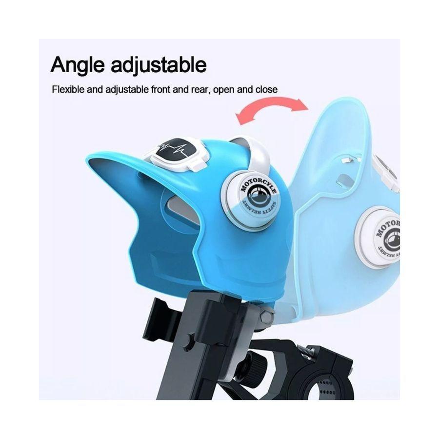 Soporte Celular Moto Con Casco Impermeable Parasol Y Lluvia-4