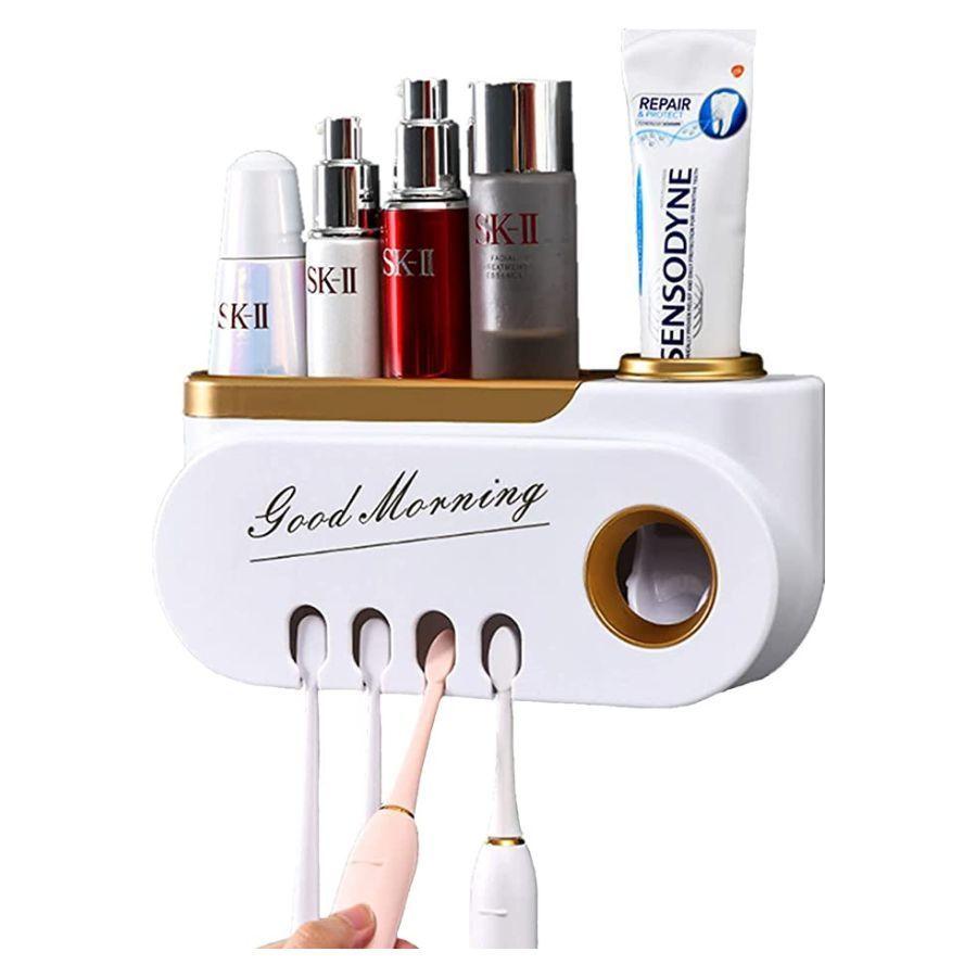 Dispensador de Pasta Dental de Pared Dorado-1