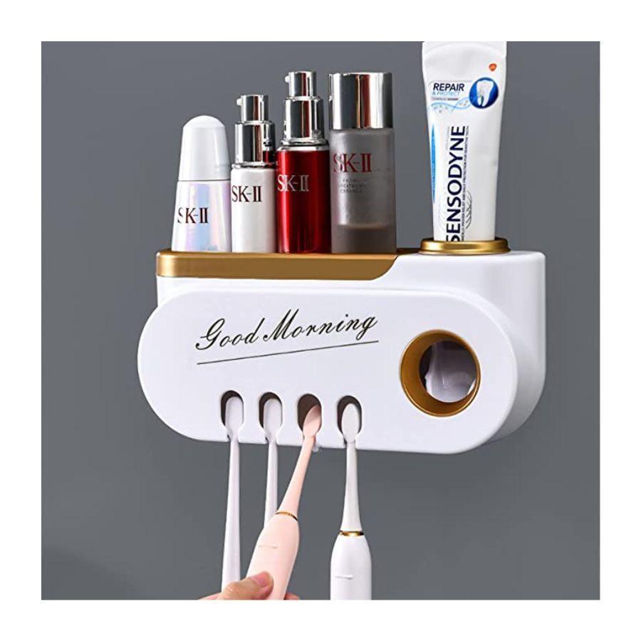 Dispensador de Pasta Dental de Pared Dorado-2