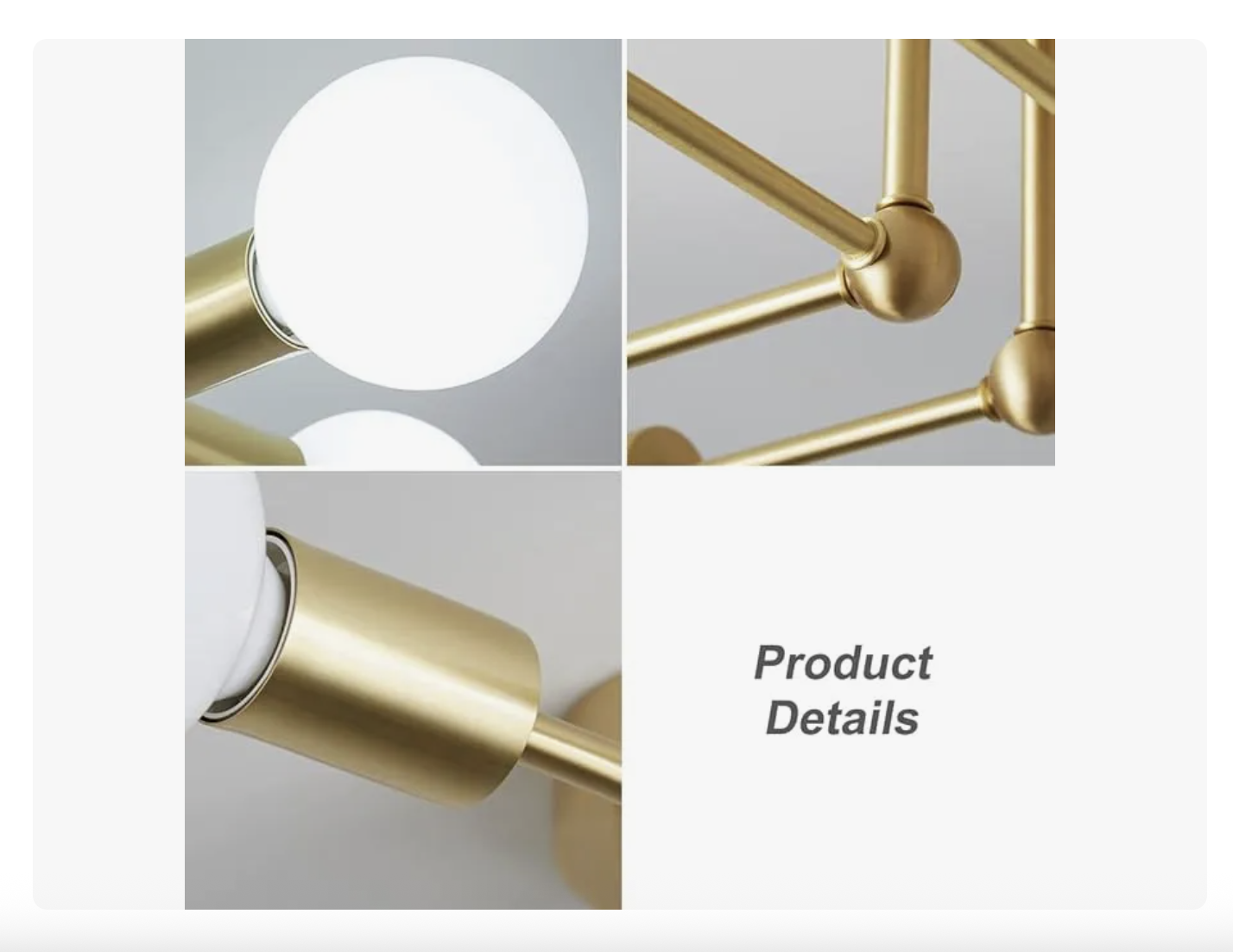 Lampara Colgante De Techo E27 X 4 Color Dorado Ampolleta Led-2