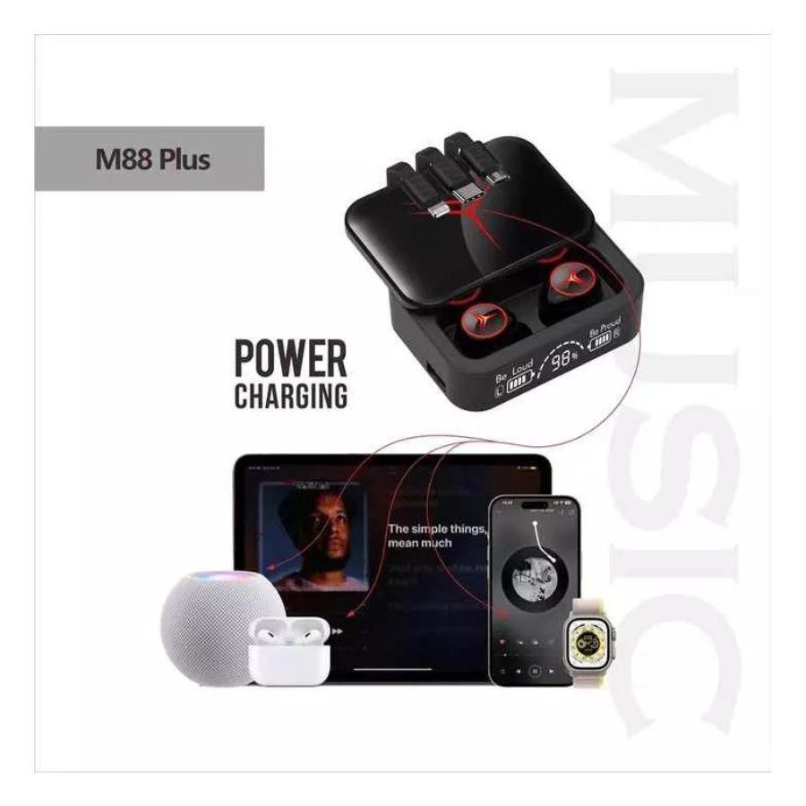 Audífonos Inalámbricos M88 Plus Bluetooth Power Bank-2