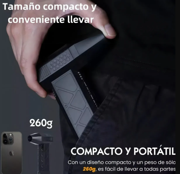 VENTILADOR TURBO SOPLADOR USB 130000 RPM 3 VELOCIDADES 200W RECARGABLE-4