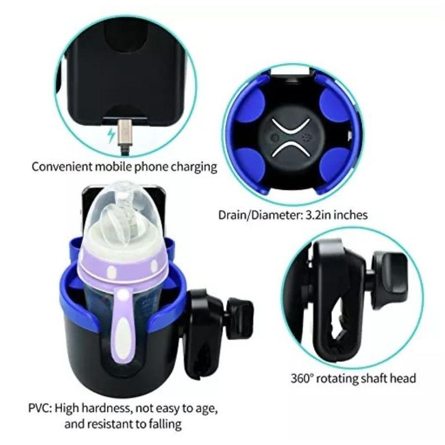 Portavasos Universal Para Cochecito Soporte Telefono Botella-7