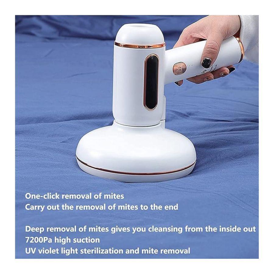 Aspirador Eliminador De Ácaros Inalambrico De Mano Portátil Blanco-2