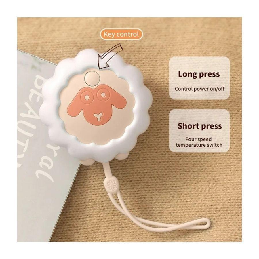 Mini Calentador De Manos Forma Oveja Usb Portátil 4 Velocidades Rosa-2