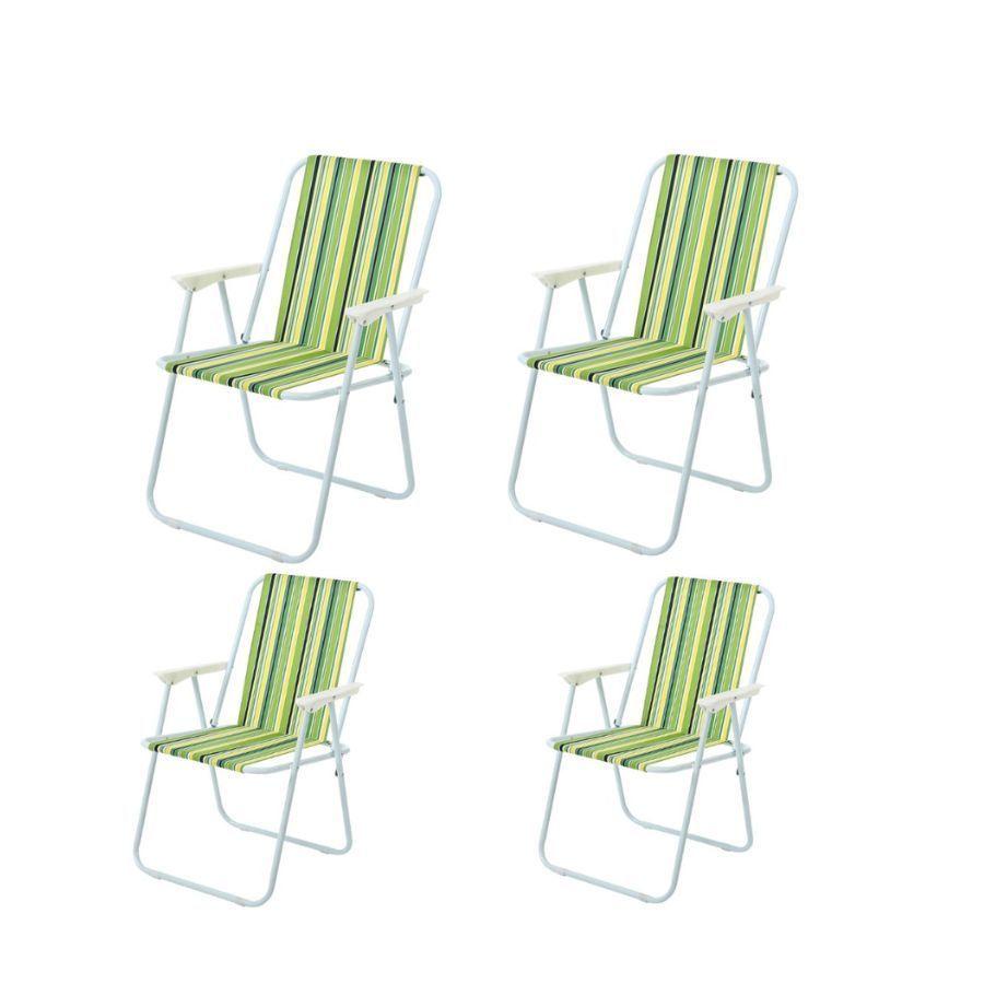 Pack 4 Silla Colorida Plegable Ideal Para Playa, Camping-0