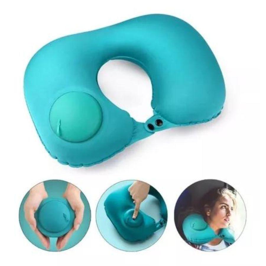 Cojin Inflable Almohada Cuello para Viajes-1