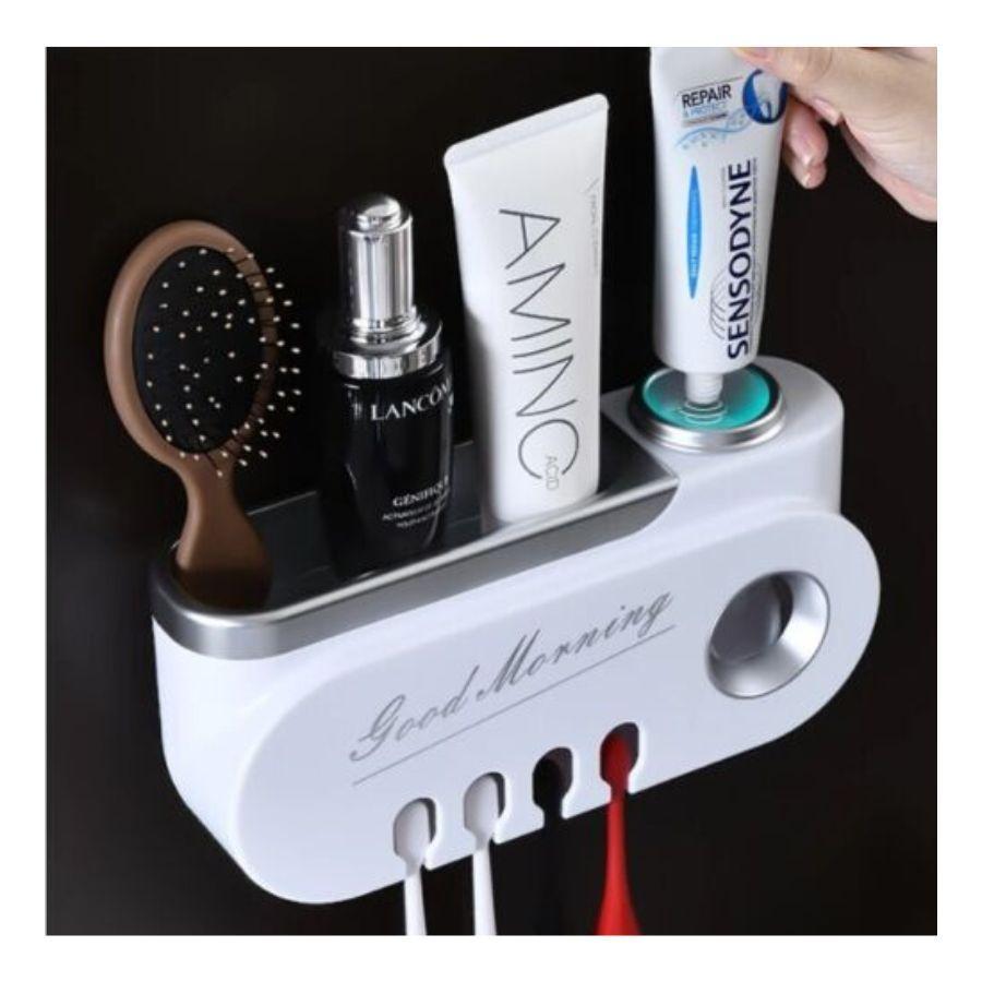 Dispensador de Pasta Dental de Pared Plateado-2