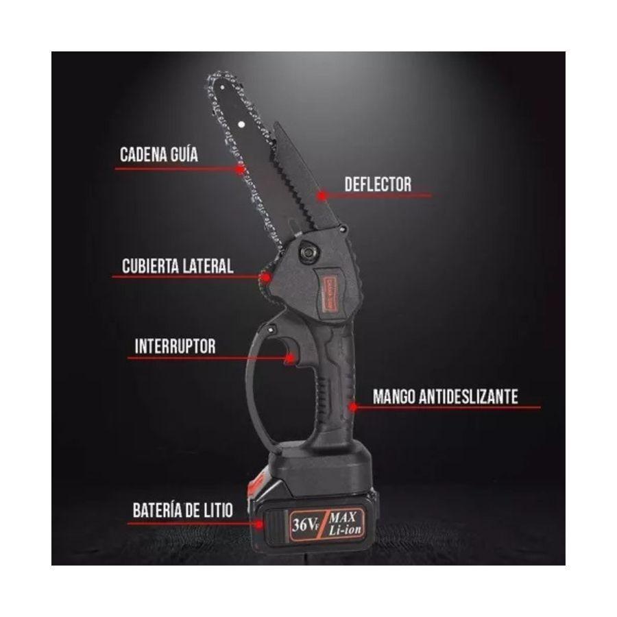 Motosierra Eléctrica Recargable Portátil 36v + Accesorios-2