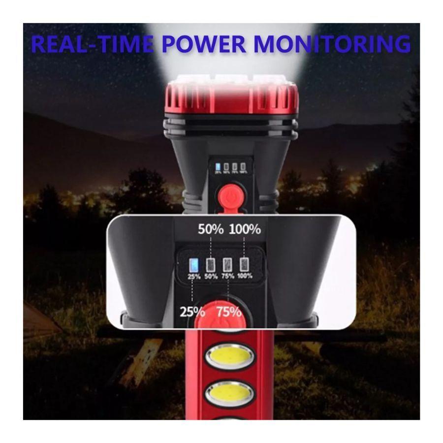 Linterna Solar Recargable Led Iluminacion Multifuncional Roja-2