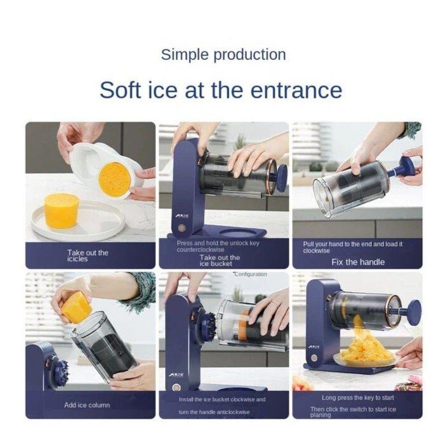 Máquina Batidos Máquina Trituradora de Hielo Recargable Helados-5