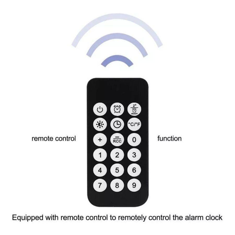 Reloj De Pared Digital Redondo Led Grande Control Remoto 9p-2
