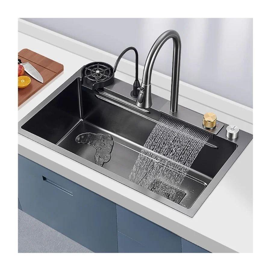 Lavaplatos De Cocina Cascada De Acero Inoxidable 75 X 45-2