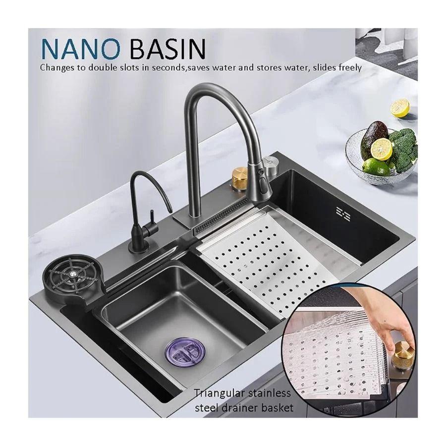 Lavaplatos De Cocina Cascada De Acero Inoxidable 75 X 45-5