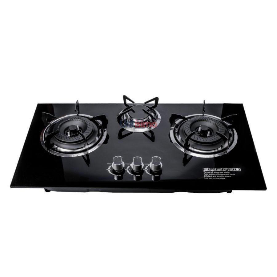 Cocina Encimera A Gas Placa Vidrio Templado 3 Platos-0