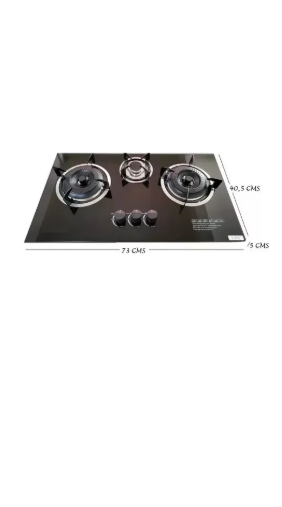 Cocina Encimera A Gas Placa Vidrio Templado 3 Platos-2